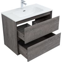 Тумба под раковину Aquanet Милан 80 подвесная Дуб рошелье арт-336374 — фото 3, Тумбы под раковину