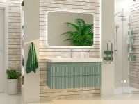 Тумба с раковиной Brevita Victory 105 подвесная Зеленая матовая арт-УТ000016000 — фото 5, Тумбы с раковиной