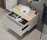 Тумба под раковину Jorno Cossety 80 подвесная Белый арт-Coss.01.80/P/W-DG/JR — фото 4, Тумбы под раковину