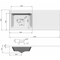 Раковина Orange Камилла 120 с местом под стиральную машину Белая арт-OP-120RAL — фото 3, Раковины на стиральную машину