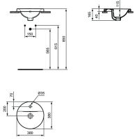 Раковина Ideal Standard Connect 38 Euro White арт-E504101 — фото 4, Раковины встраиваемые сверху