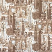 Обои Solo New York Винил на флизелине (1,06*10) Коричневый/Оранжевый, Город арт-SL8631-25 — фото 1, Обои для стен
