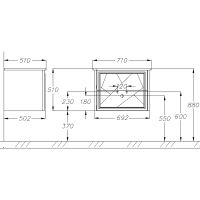 Тумба под раковину Opadiris Луиджи 70 подвесная Серая матовая арт-00-00005953 — фото 8, Тумбы под раковину