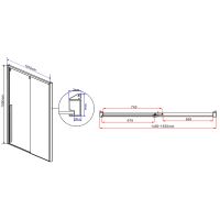Душевая дверь Vincea Lugano 150 профиль Черный стекло прозрачное арт-VDS-1L150CLB-1 — фото 7, Раздвижные душевые двери