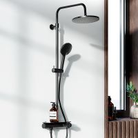 Душевая система Damixa Jupiter с термостатом Черная матовая арт-977750300 — фото 1, Душевые стойки