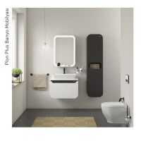 Товар: Зеркало Creavit Pion Plus 58 с подсветкой Белое арт-PN1070.01.BB - фото 2 Зеркало Creavit Pion Plus 58 с подсветкой Белое арт-PN1070.01.BB — фото 2, Зеркала в ванную комнату