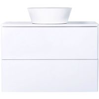 Тумба с раковиной Orange Otto 75 подвесная Белый глянец арт-Ot-75TuMDF+B08-360W — фото 1, Тумбы с раковиной