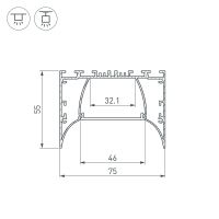 Профиль алюминиевый Arlight накладной Серебристый арт-036355 — фото 3, Профили для светодиодных лент