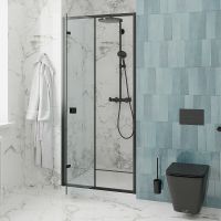 Душевая дверь Ceruttispa Bella 80 D81B профиль Черный стекло прозрачное арт-BELLA D81B — фото 8, Складные душевые двери