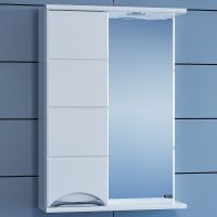 Зеркало со шкафом СанТа Родос 50 L с подсветкой Белое арт-106013 — фото 2, Зеркальные шкафы в ванную