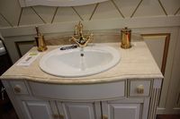 Тумба под раковину Opadiris Лаура 100 под мраморную столешницу Белая матовая с золотой патиной ручки Swarovski Хром арт-Z0000007090 — фото 4, Тумбы под раковину