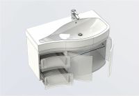 Тумба под раковину Aquanet Сопрано 95 R подвесная Белая арт-169633 — фото 4, Тумбы под раковину