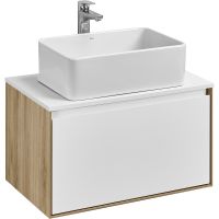 Тумба под раковину Aquaton Либерти 70 подвесная Дуб эльвезия Белая арт-1A279801LYC70 — фото 1, Тумбы под раковину
