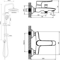 Душевая система Agger Хром арт-A2595000 — фото 14, Душевые стойки
