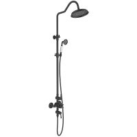 Душевая система Aquatek Классик с термостатом Черная матовая арт-AQ2563MB — фото 1, Душевые стойки