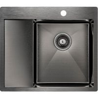 Кухонная мойка Paulmark Kroner 59F Вороненая сталь арт-PM225951-GMR — фото 1, Кухонные мойки
