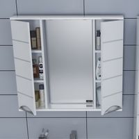 Зеркало со шкафом СанТа Родос 80 Белое арт-106017 — фото 1, Зеркальные шкафы в ванную
