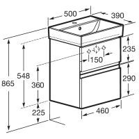 Тумба под раковину Roca Oleta 50 подвесная Капучино арт-A857638515 — фото 8, Тумбы под раковину