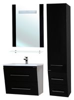 Шкаф пенал Bellezza Берта 40 подвесной Черный арт-4620705180041 — фото 4, Пеналы для ванной комнаты