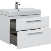 Тумба под раковину Aquanet Nova 75 подвесная Белый глянец арт-242262 — фото 2, Тумбы под раковину