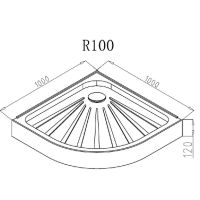 Душевой поддон из АБС-пластика Ceruttispa 100х100 Белый арт-R100 — фото 5, Душевые поддоны АБС-пластик