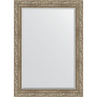 Зеркало Evoform Exclusive 105х75 с фацетом в багетной раме - Виньетка античное серебро 85 мм арт-BY 3461 — фото 1, Зеркала в ванную комнату