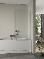 Шторка на ванну Agger 80x140 профиль Хром стекло прозрачное арт-A02-080TCR — фото 1, Шторки для ванной распашные