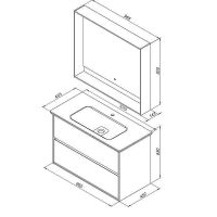 Тумба под раковину Aquanet Милан 100 подвесная Черный глянец арт-269299 — фото 9, Тумбы под раковину