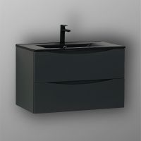 Тумба с раковиной Bond Wave 80 подвесная Графит матовый арт-T01807-S05B — фото 1, Тумбы с раковиной