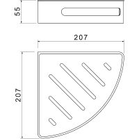 Металлическая полка Schein Accessories угловая Хром арт-9326CH — фото 3, Полки для ванной и душа