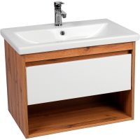 Тумба под раковину VIANT Бостон 70 подвесная Белая Дуб Вотан арт-VBOS70CO-T1YP — фото 4, Тумбы под раковину