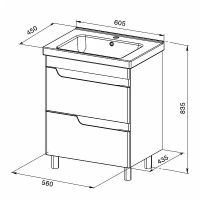 Тумба с раковиной Orange Milano 60 Белая арт-TM60-02 — фото 6, Тумбы с раковиной