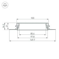 Профиль алюминиевый Arlight встраиваемый для ГКЛ Серебристый арт-034987 — фото 3, Профили для светодиодных лент