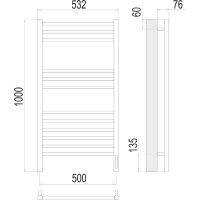 Электрический полотенцесушитель Terminus Аврора П12 500х1000 Хром арт-4670078527226 — фото 4, Электрические полотенцесушители