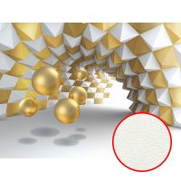 Фреска Ortograf 3D 33492 Фактура флок FLK Флизелин (3,6*2,7) Белый/Золото, Абстракция арт-33492 (флок FLK) — фото 1, Фрески