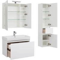 Комплект мебели для ванной Aquanet Йорк 85 подвесной Белый глянец арт-203644 — фото 7, Комплекты мебели для ванной