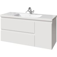 Тумба под раковину Caprigo Forte 120 подвесная Белая матовая арт-36117R-SF027 — фото 1, Тумбы под раковину