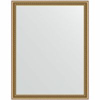 Зеркало Evoform Definite 92х72 в багетной раме - Бусы золотые 46 мм арт-BY 1037 — фото 1, Зеркала в ванную комнату