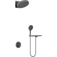 Душевая система Vincea Inspire с термостатом Вороненая сталь арт-VSFW-3I22MT3RGM — фото 2, Встраиваемые душевые комплекты