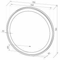 Зеркало Континент Planet D 700 с подсветкой с бесконтактным выключателем арт-ЗЛП1188 — фото 9, Зеркала в ванную комнату