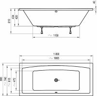 Акриловая ванна Ravak Formy 02 180x80 Без гидромассажа арт-C891000000 — фото 7, Акриловые ванны