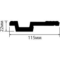 Карниз HIWOOD 2000x22x115 мм арт-A115V1 — фото 2, Карнизы