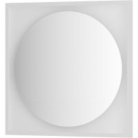 Зеркало Defesto Eclipce 70х70 с подсветкой 15W-4500К/в багетной раме/Без выключателя/Нейтральный белый свет/Белая рама арт-DF 2227 — фото 1, Зеркала в ванную комнату