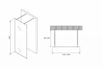 Душевая перегородка Abber Immer Offen 120 профиль Черный стекло прозрачное арт-AG68120B8 — фото 5, Душевые перегородки