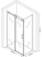 Душевой уголок Berges Gelios 100х80 профиль Хром стекло прозрачное арт-061003 — фото 8, Прямоугольные душевые уголки