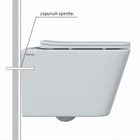 Комплект унитаза Berges Floe S Rimless с инсталляцией Atom с сиденьем Микролифт и Черной SoftTouch клавишей смыва арт-043367 — фото 3, Комплекты унитаз + инсталляция