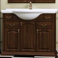 Тумба под раковину Opadiris Риспекто 105 Орех антикварный ручки Бронза арт-Z0000001784 — фото 1, Тумбы под раковину