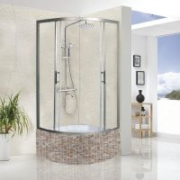 Душевой уголок WeltWasser WW500 С 80х80 профиль Хром матовый стекло прозрачное арт-10000004082 — фото 1, Душевые уголки четверть круга