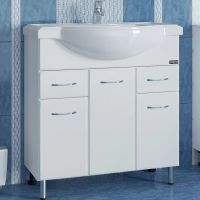 Тумба под раковину СанТа Эльбрус 80 Белая арт-201115 — фото 2, Тумбы под раковину