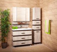 Тумба под раковину Бриклаер Техас 100 Дуб кантри Венге арт-4627125412882 — фото 5, Тумбы под раковину